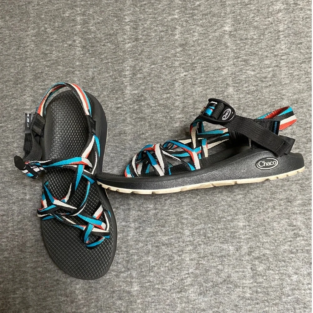 Chaco Z Cloud 2 Womens 9 Sandals Multi Color Strappy Toe Loop J107128 Black